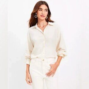Ann Taylor LOFT Crepe Everyday Shirt XS